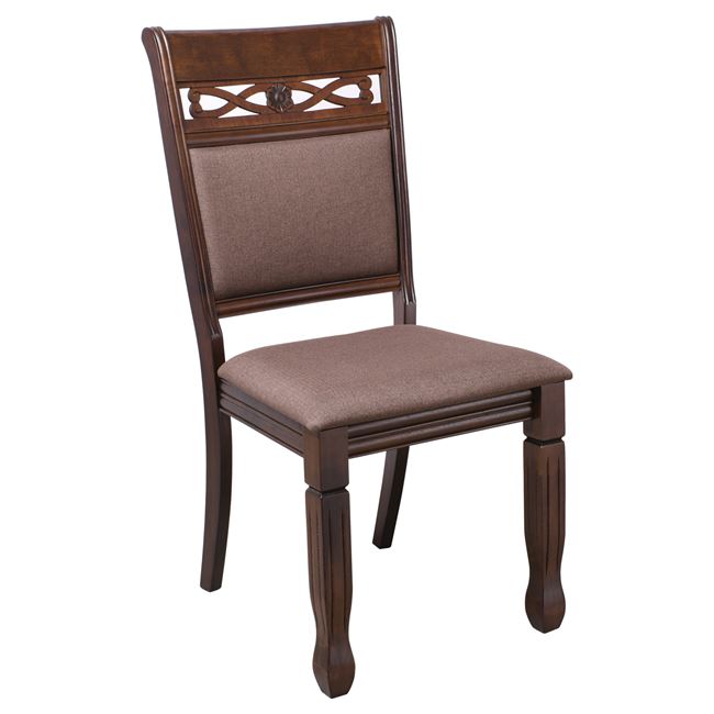 Καρέκλα "DEBBY" από ξύλο/ύφασμα σε καρυδί/καφέ χρώμα 48x56x100