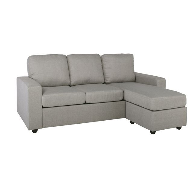 Καναπές με αναστρέψιμη γωνία “PORTLAND” από ύφασμα σε γκρι χρώμα 203x140x85