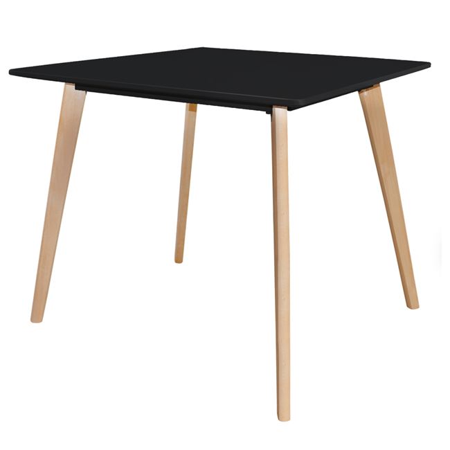 Τραπέζι “MARTIN” από ξύλο/MDF σε φυσικό/μαύρο χρώμα 80x80x75