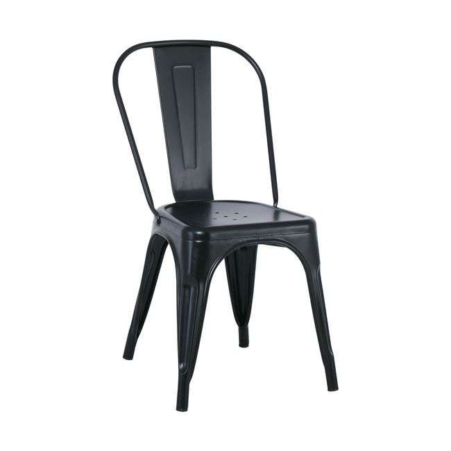 Καρέκλα “RELIX” στοιβαζόμενη από μέταλλο σε μαύρο χρώμα 44x49x84