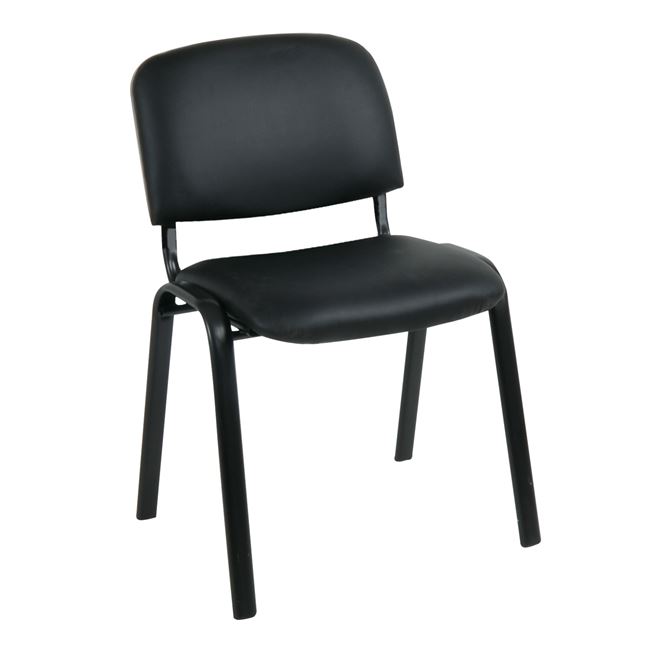 Καρέκλα επιστέπτη “SIGMA” από μέταλλο/PVC/PU σε μαύρο χρώμα 55x60x79