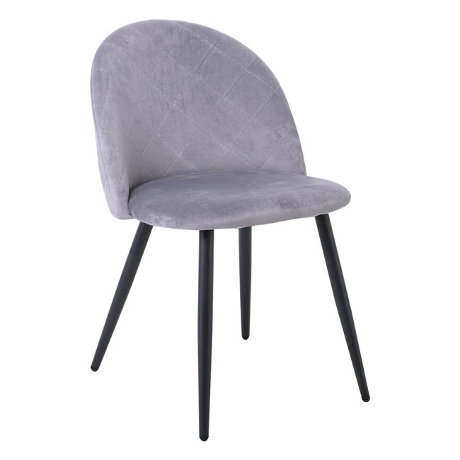 Καρέκλα “BELLA” από μέταλλο/ύφασμα σε μαύρο/γκρι χρώμα 50x56x80