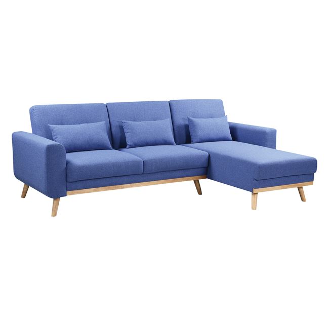 Καναπές κρεβάτι γωνιακός "BACKER" από ύφασμα σε χρώμα μπλε 253x152x86