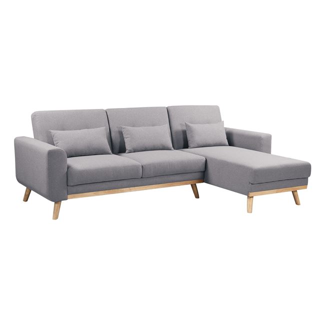 Καναπές κρεβάτι γωνιακός “BACKER” από ύφασμα σε χρώμα γκρι 253x152x86