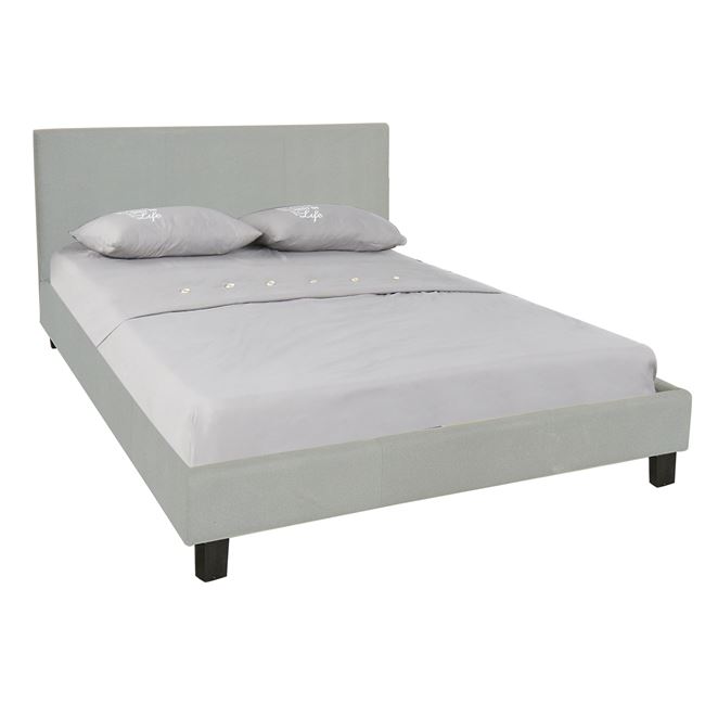 Κρεβάτι “WILTON” από ύφασμα σε γκρι χρώμα 149x203x89