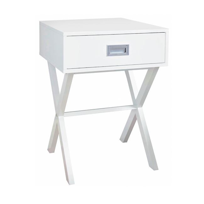 Κομοδίνο “WICK” από MDF σε λευκό χρώμα 40x40x55