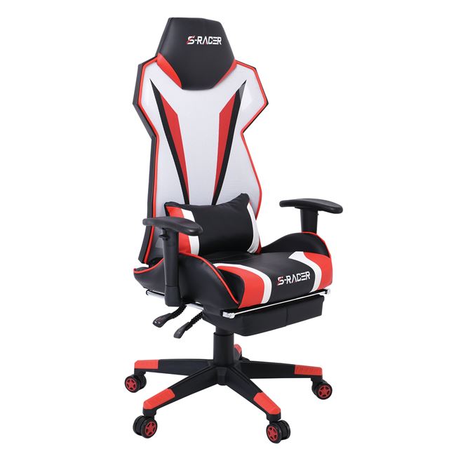 Πολυθρόνα gaming “BF9550” από ύφασμα/τεχνόδερμα πολύχρωμη 66x61x128