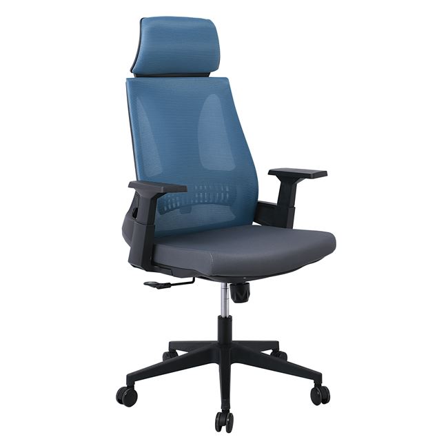 Πολυθρόνα διευθυντή “BF8750” από ύφασμα mesh σε γκρι/μπλε χρώμα 65x64x127