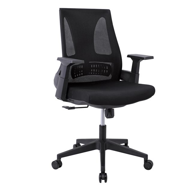 Πολυθρόνα γραφείου “BF8760” από ύφασμα mesh σε μαύρο χρώμα 65x62x107