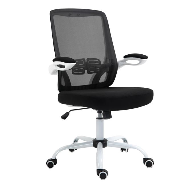Πολυθρόνα γραφείου “BF2930W” από ύφασμα mesh σε μαύρο/άσπρο χρώμα 60x62x109
