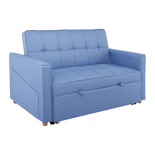 Καναπές-κρεβάτι διθέσιος "SYMBOL" από ύφασμα σε μπλε χρώμα 142x93x90