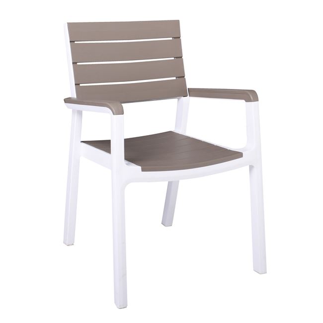 Πολυθρόνα “AIGLI” από PP/ABS σε άσπρο/μπεζ χρώμα 57x62x85