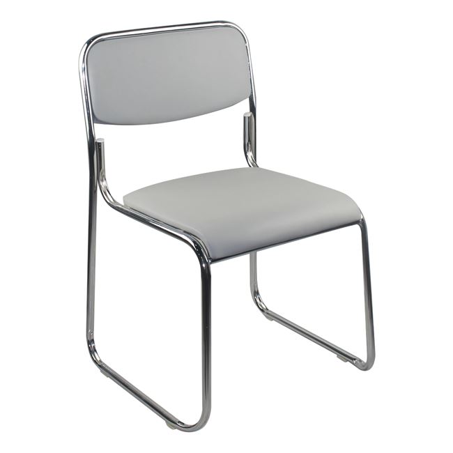 Καρέκλα “CAMPUS” επισκέπτη από PU/PVC σε γκρι χρώμα 51x49x78