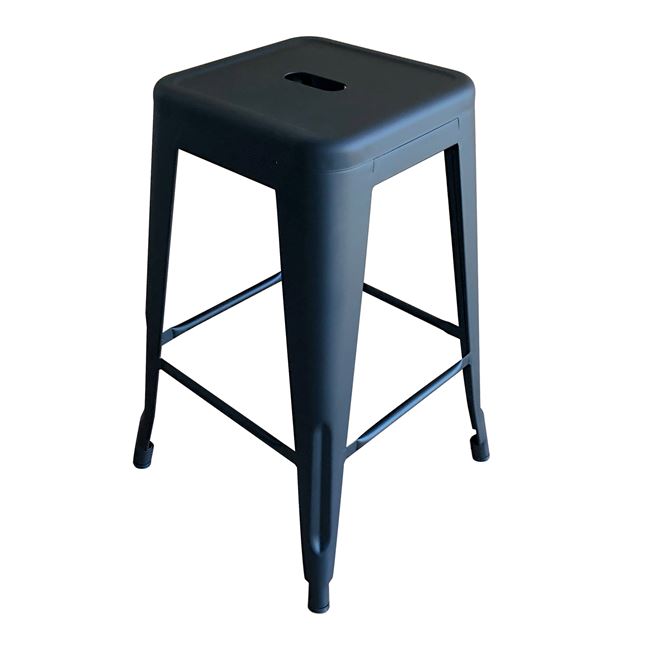 Σκαμπό “RELIX” από μέταλλο σε μαύρο χρώμα 43x43x64