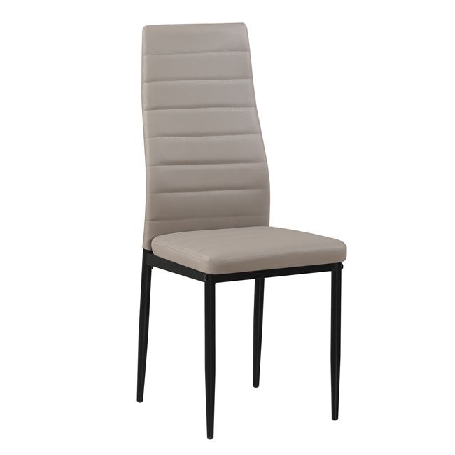 Καρέκλα “JETTA” μεταλλική/pvc σε μαύρο/cappuccino χρώμα 40x50x95