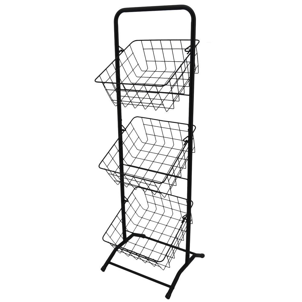 Μανάβης μεταλλικό σε μαύρο χρώμα 33x32x100