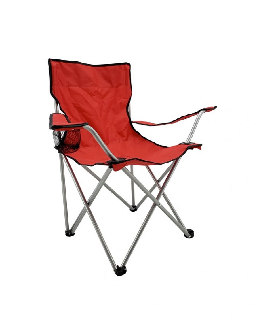 Καρέκλα camping μεταλλική σε κόκκινο χρώμα 50x50x80