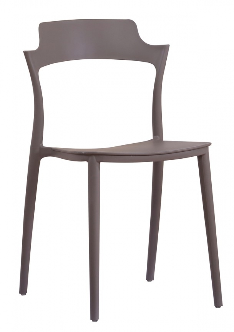 Καρέκλα πολυπροπυλενίου σε καφέ-κάμελ χρώμα 61x48x82