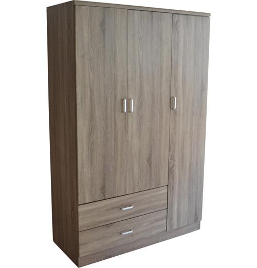 Ντουλάπα τρίφυλλη σε καφέ χρώμα 120x52x190