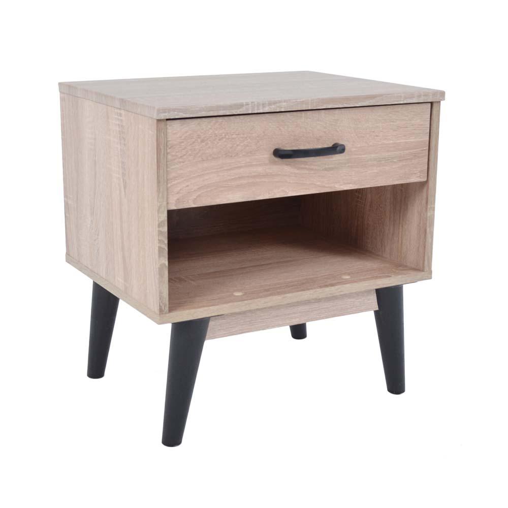 Κομοδίνο με συρτάρι σε χρώμα σονόμα 48x38x50