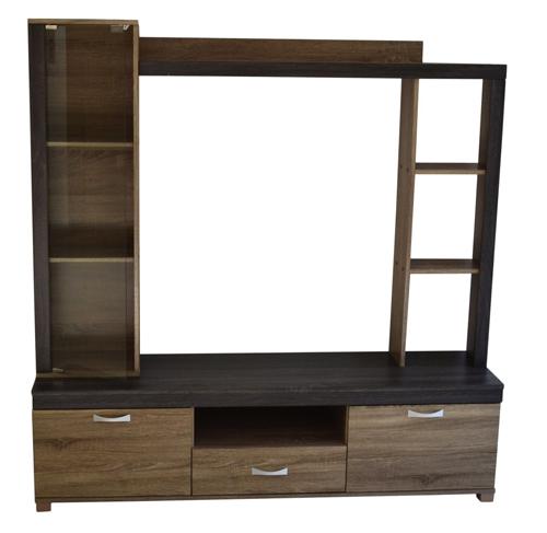 Σύνθεση σαλονιού σε χρώμα γκρι/καφέ 160x40x163,5