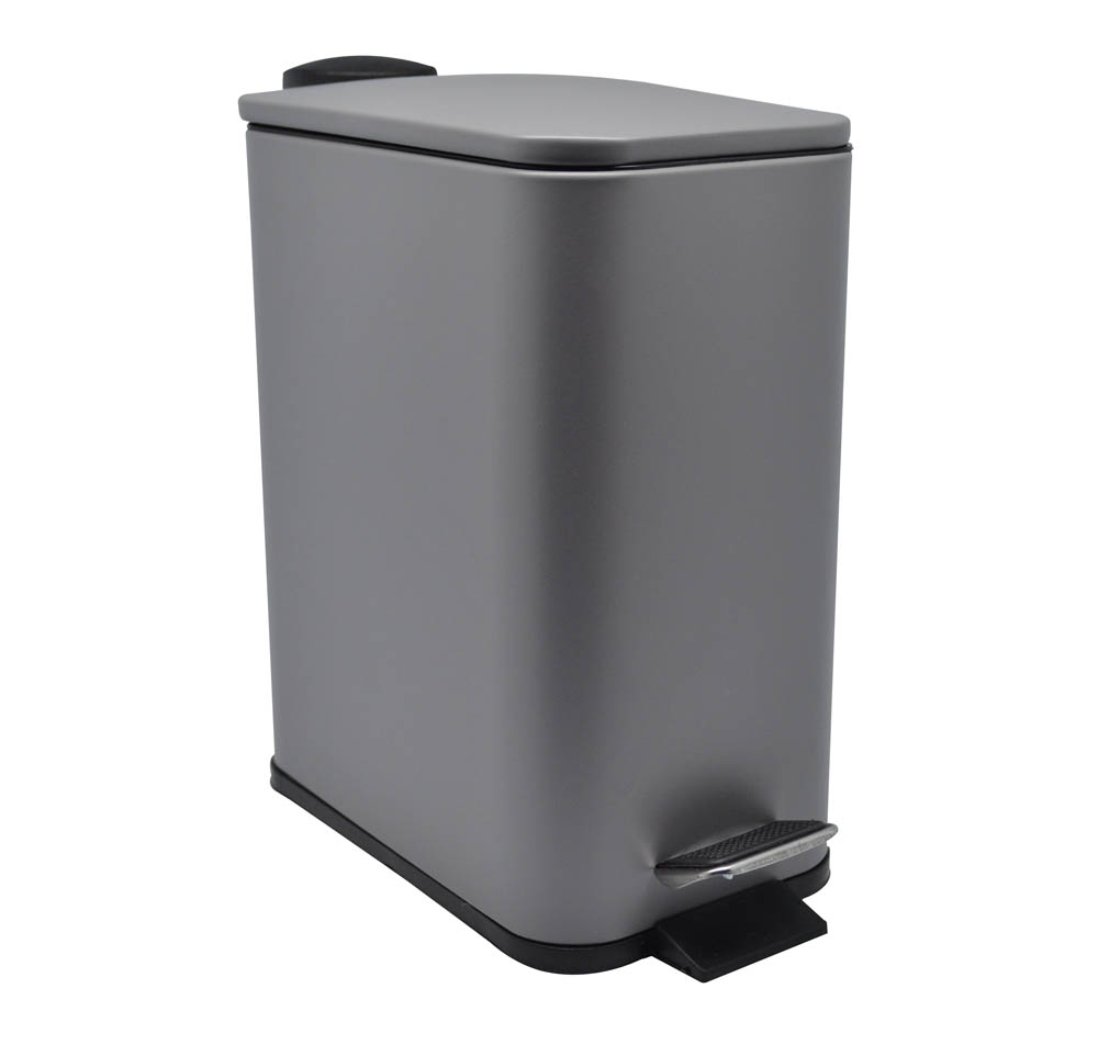 Κάδος απορριμάτων από INOX σε γκρι χρώμα 14x28x29