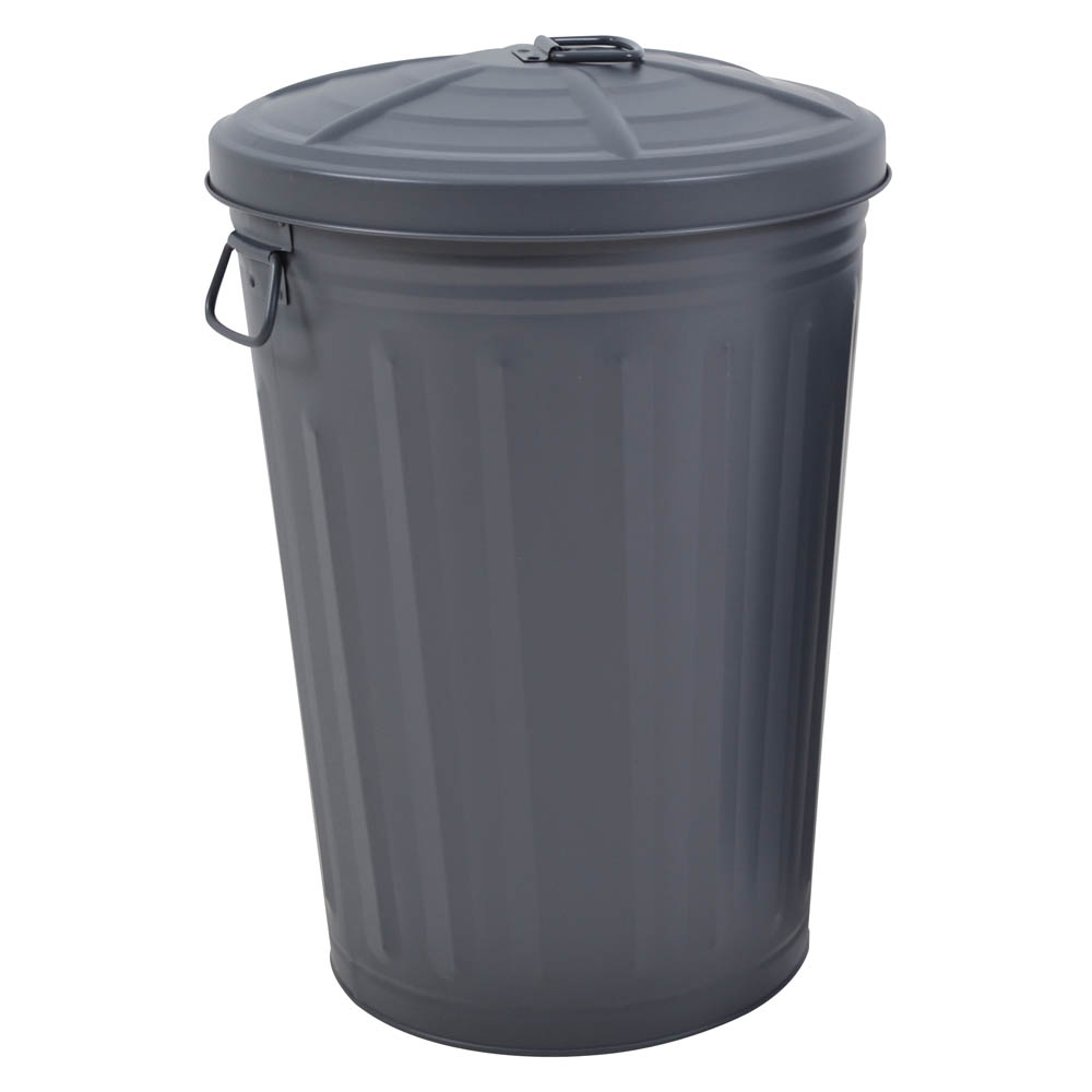 Κάδος από μέταλλο σε γκρι ματ χρώμα 31x24x46