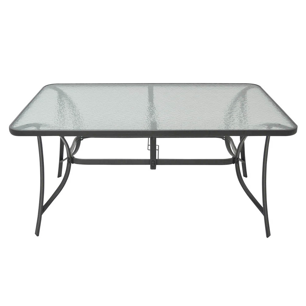 Τραπέζι κήπου από μέταλλο/γυαλί σε ανθρακί χρώμα 120x70x70