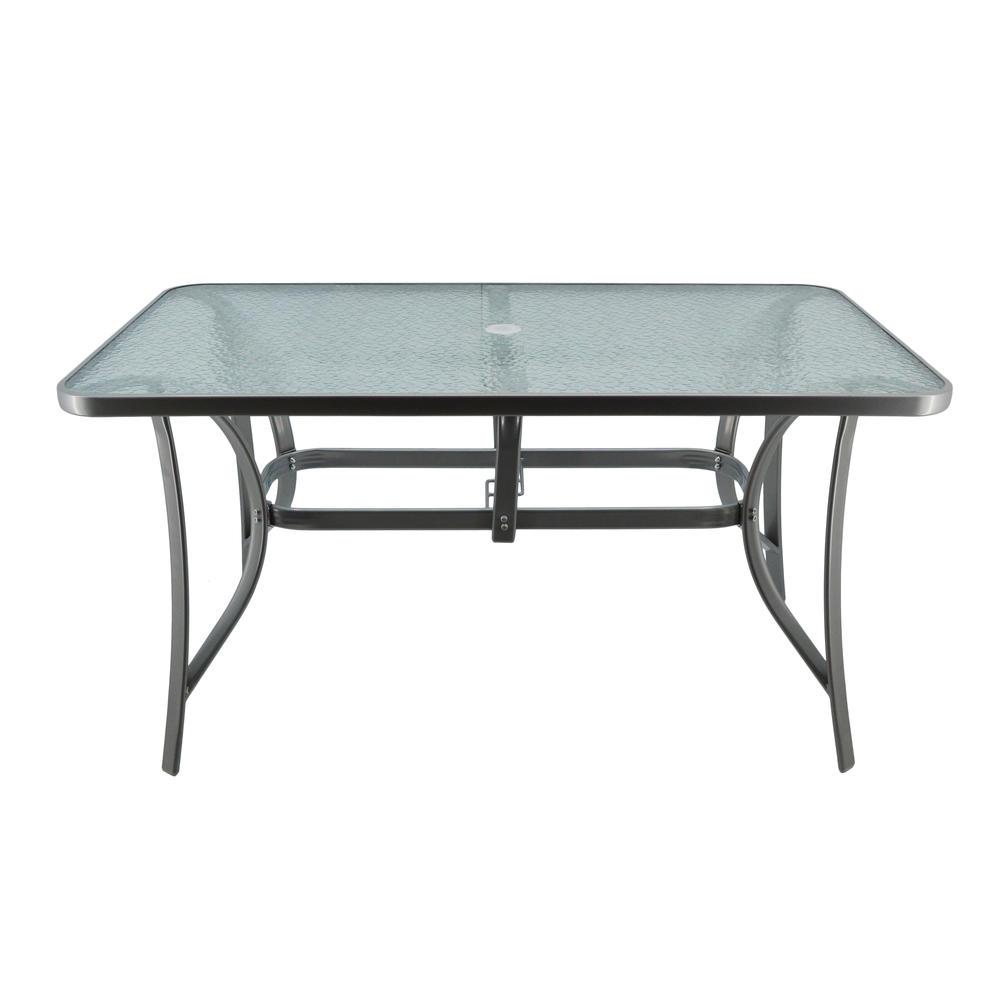 Τραπέζι κήπου από μέταλλο/γυαλί σε γκρι χρώμα 140x80x70