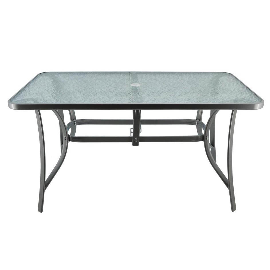 Τραπέζι κήπου από μέταλλο/γυαλί σε γκρι χρώμα 150x90x70