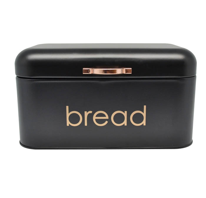 Ψωμιέρα “BREAD” μεταλλική σε χρώμα μαύρο/ροζ χρυσό 30,5×20,7×15