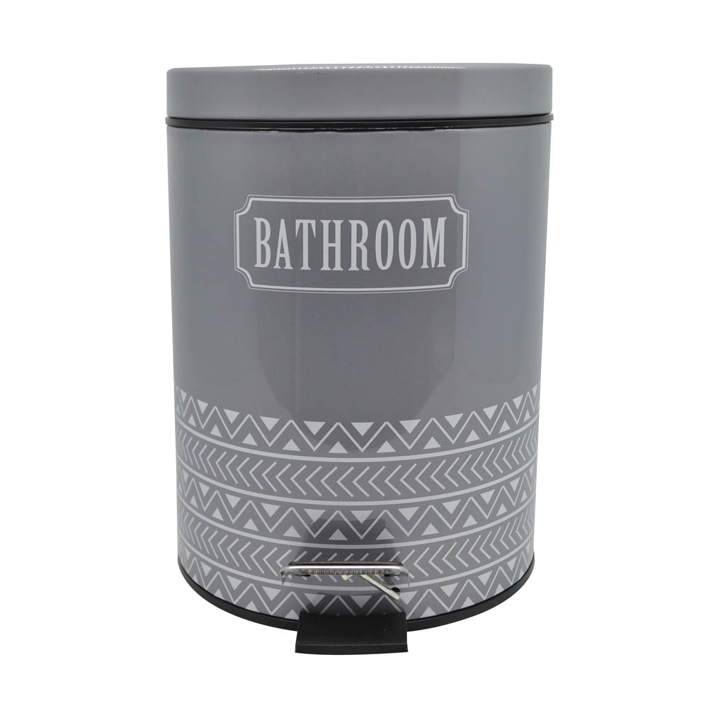 Κάδος απορριμάτων “BATHROOM” από inox σε χρώμα γκρι 20.2×20.2×27