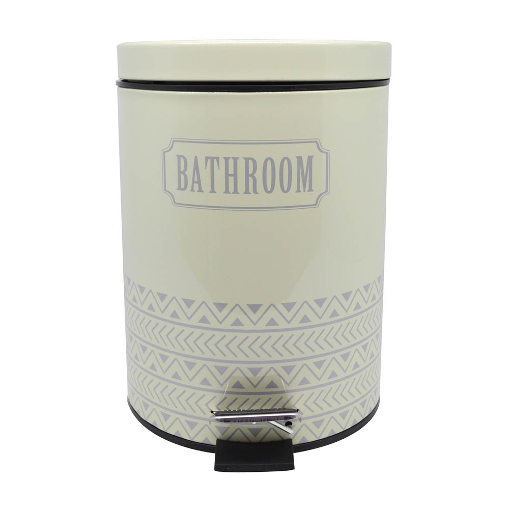 Κάδος απορριμάτων “BATHROOM” από INOX σε μπεζ χρώμα 20.2×20.2×27