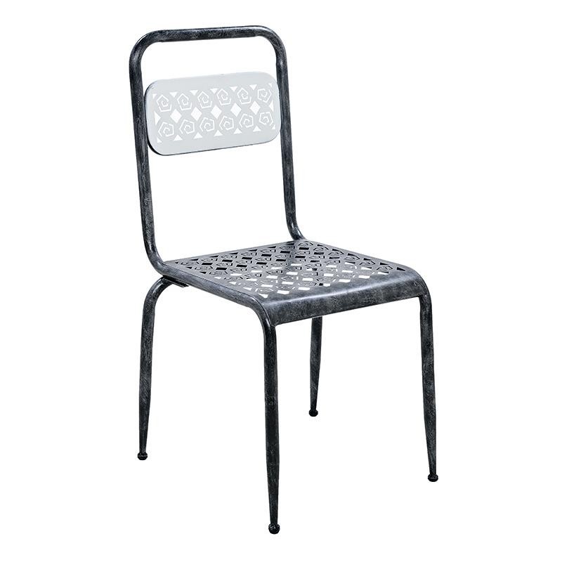 Καρέκλα μεταλλική σε αντικέ γκρι χρώμα 40x42x87