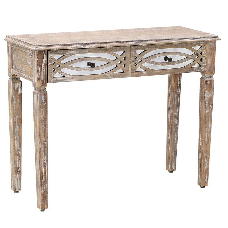Κονσόλα «INART» ξύλινη σε χρώμα φυσικό-μπεζ 103x40x80