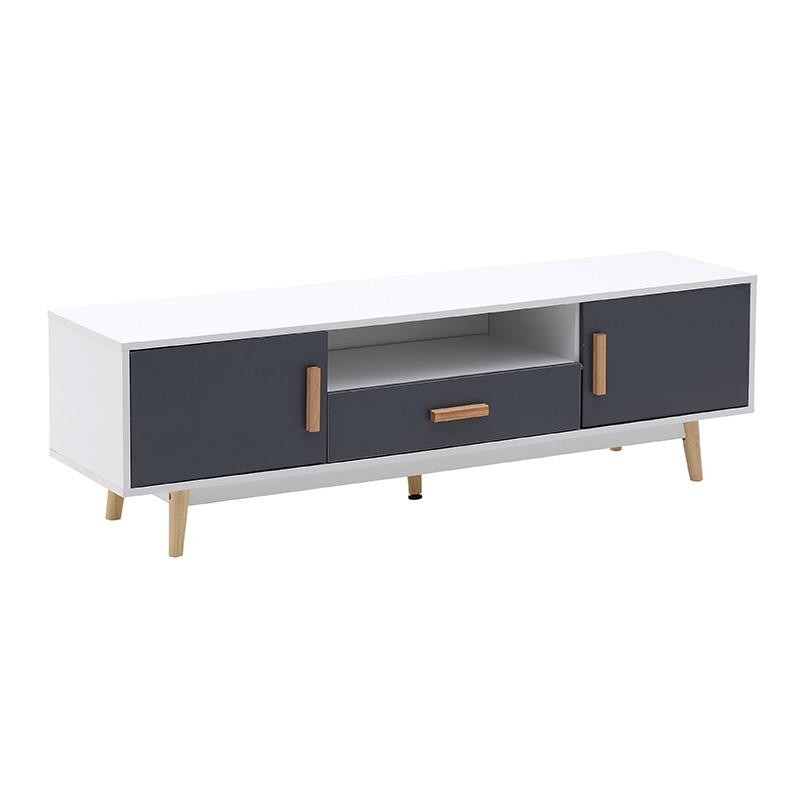 Έπιπλο tv «INART» ξύλινο σε χρώμα γκρι-λευκό 150x38x45