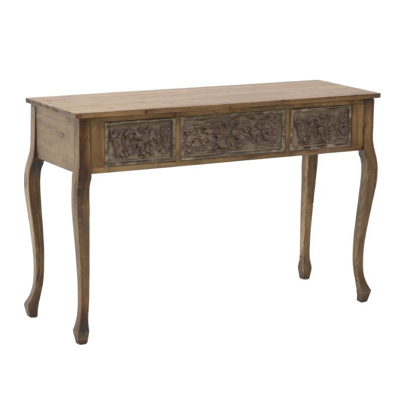 Κονσόλα «INART» ξύλινη σε χρώμα φυσικό-μπεζ 120x40x77,5