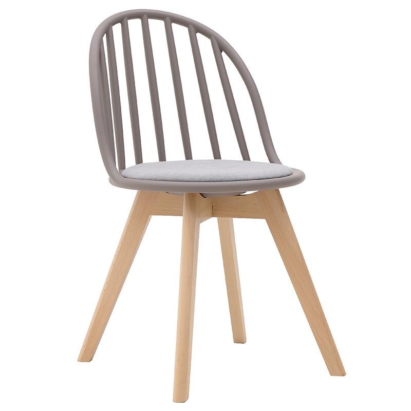 Καρέκλα από pp-ξύλο σε γκρι-φυσικό χρώμα 52x44x80
