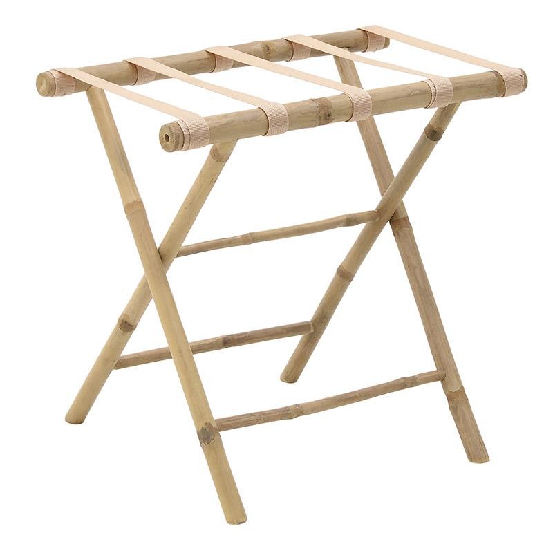 Ράφι αποσκευών μπαμπού σε φυσικό χρώμα 60x38x55