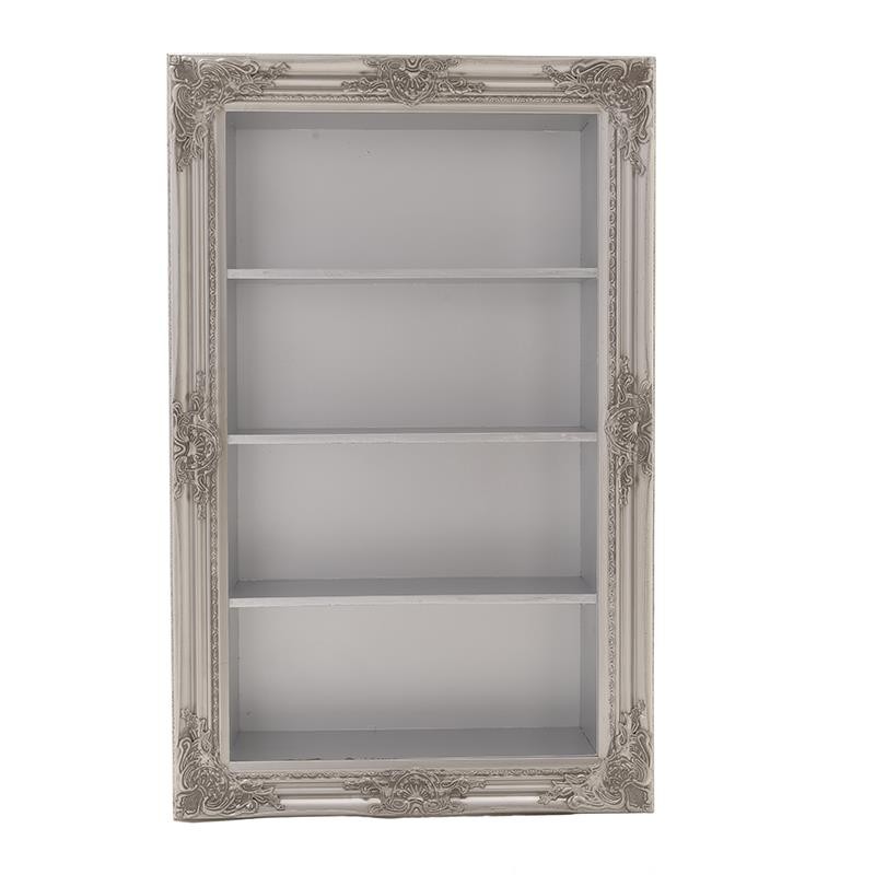 Ράφι τοίχου polyresin σε ασημί αντικέ χρώμα 64x19x100