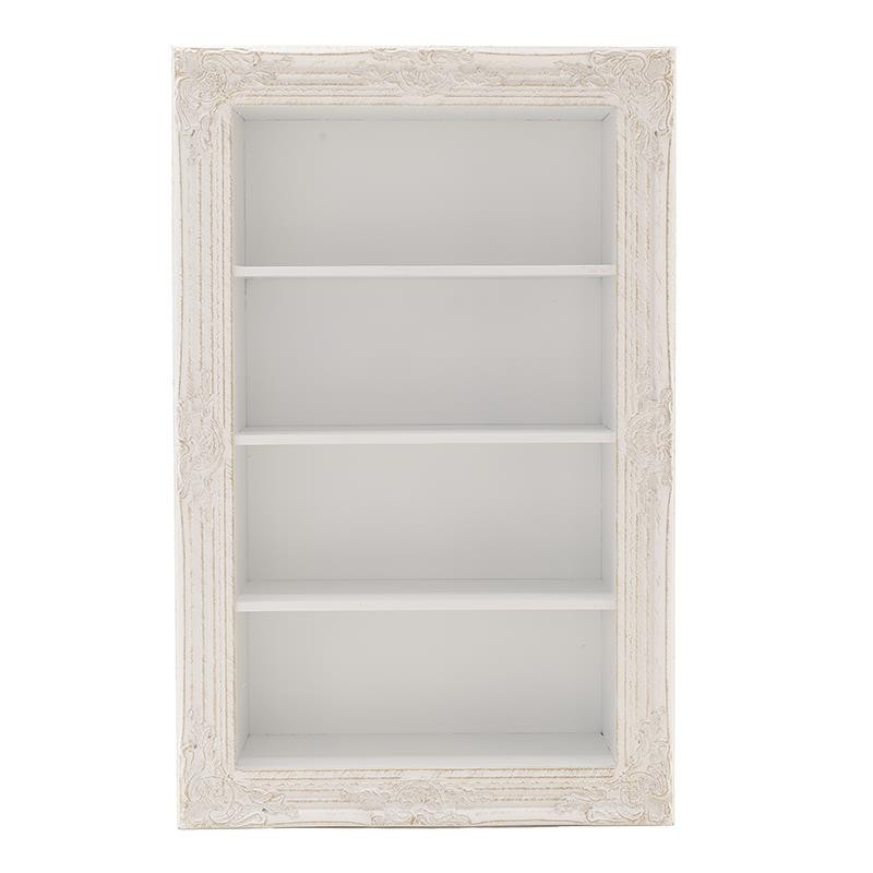 Ράφι τοίχου polyresin σε λευκό αντικέ χρώμα 64x19x100