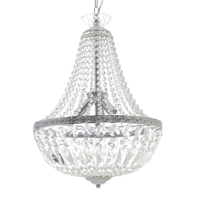 Τρίφωτος πολυέλαιος από plexi glass-γυαλί σε διάφανο χρώμα Φ40×57