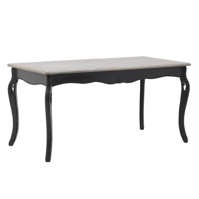 Τραπέζι ξύλινο σε μαύρο-φυσικό χρώμα 160x80x79