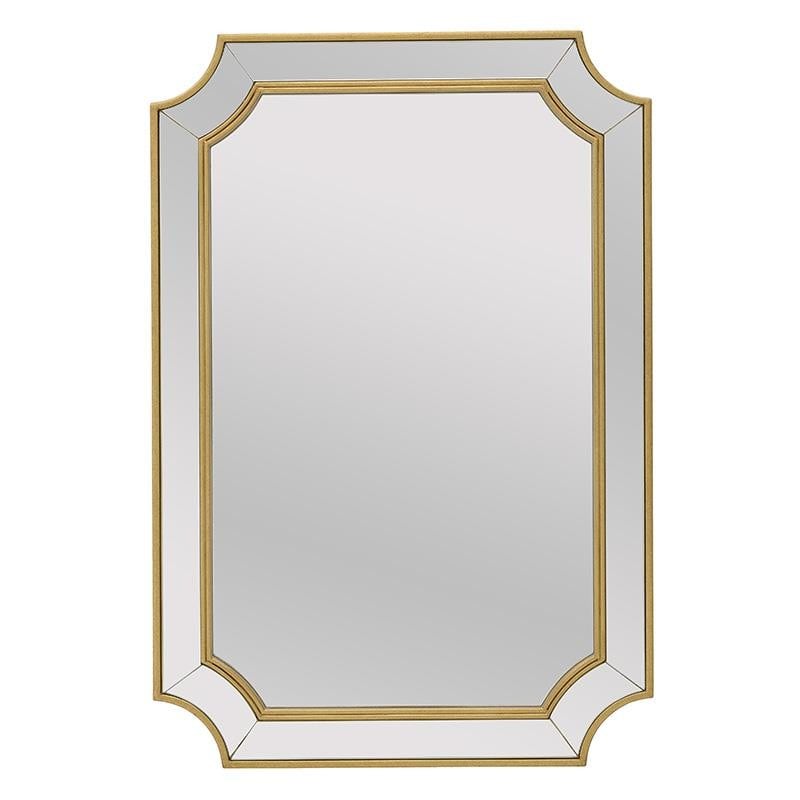 Καθρέπτης τοίχου ξύλινος σε χρυσό χρώμα 100x3x68