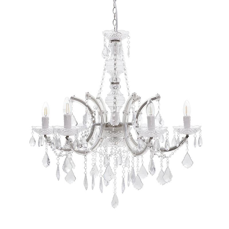 Εξάφωτο φωτιστικό από διάφανο plexi glass 76x76x53.5
