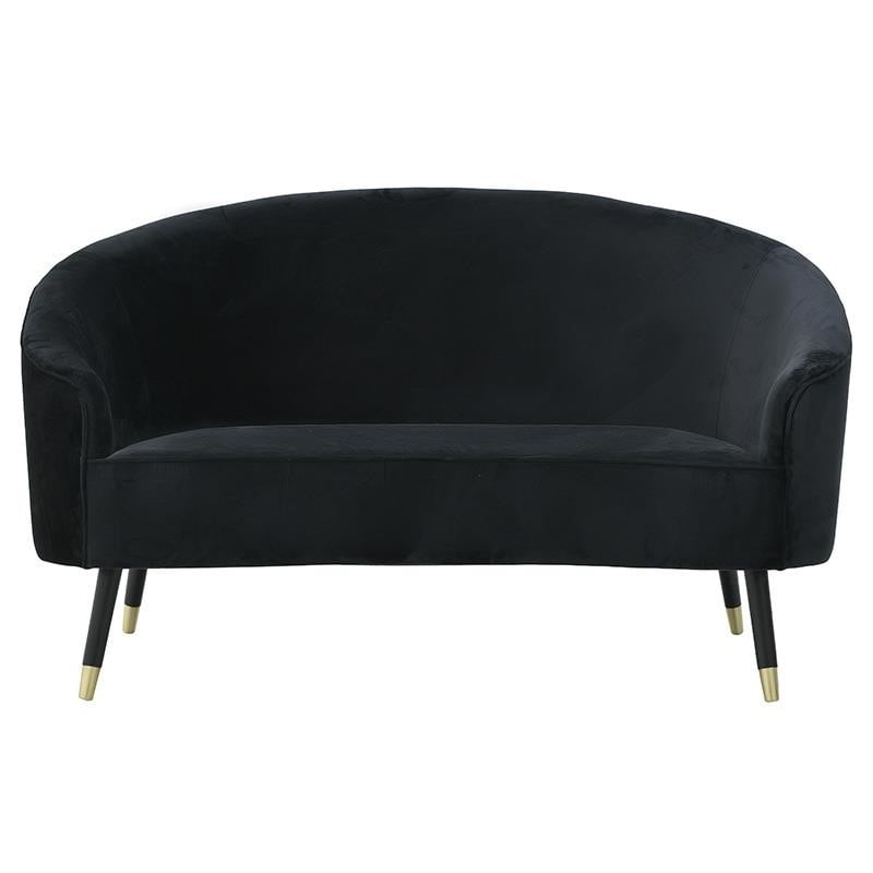 Καναπές διθέσιος βελούδινος σε μαύρο χρώμα 150x83x85