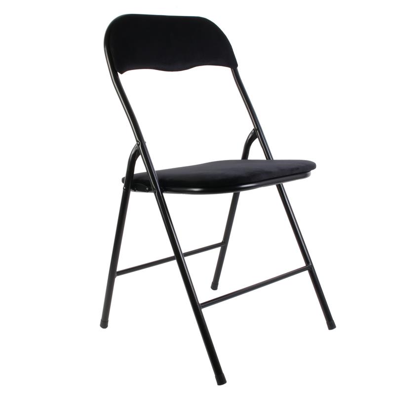 Καρέκλα “CHAISE” μεταλλική πτυσσόμενη σε χρώμα μαύρο 44x45x79