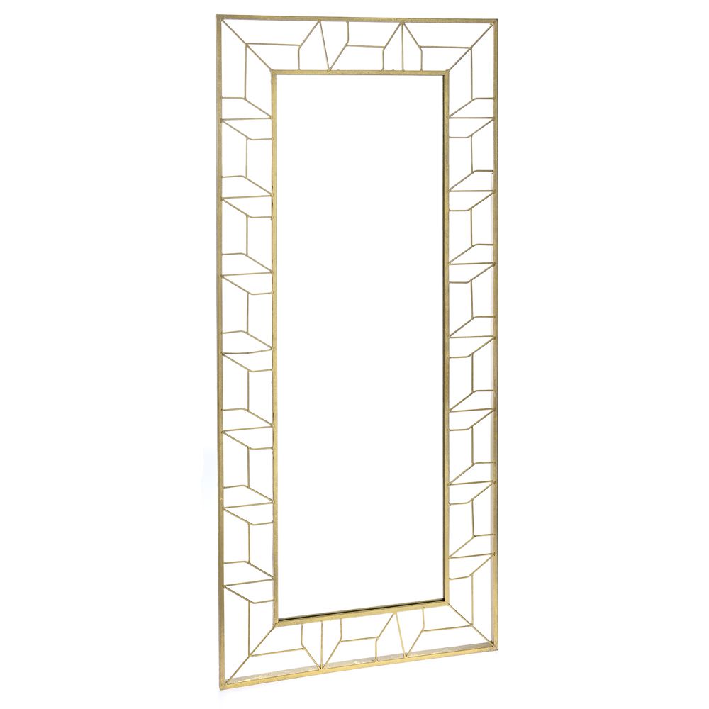 Καθρέπτης τοίχου μεταλλικός σε χρυσό χρώμα 60Χ138