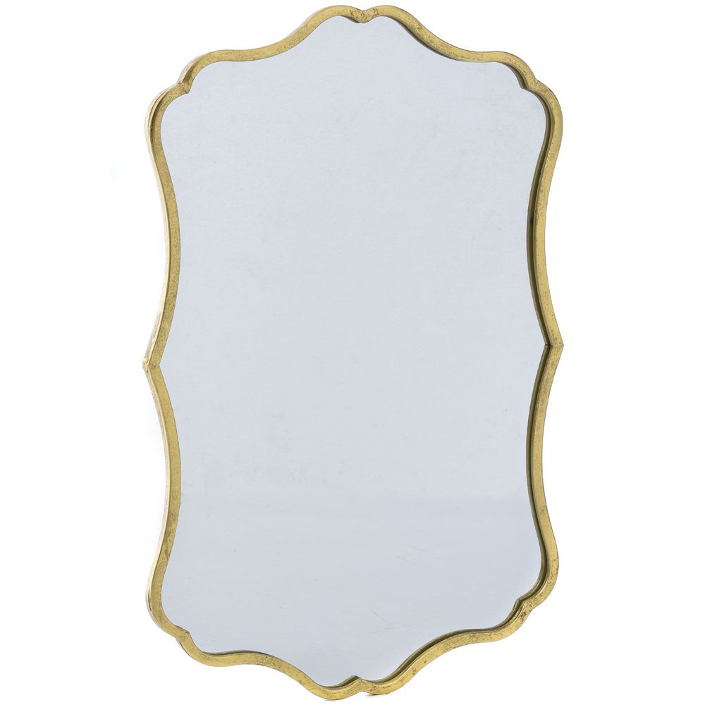 Καθρέφτης αντικέ από μέταλλο/γυαλί σε χρώμα χρυσό 50×80