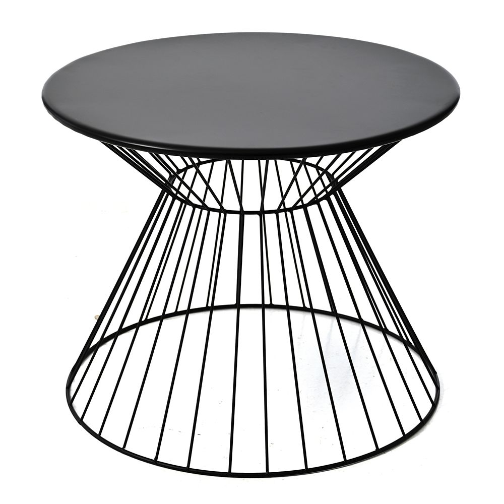 Τραπέζι σαλονιού από μέταλλο σε μαύρο χρώμα Φ61×50